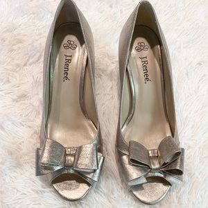 J Renne open Toed heels